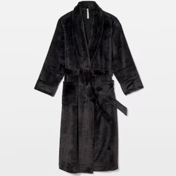 Soma Plush Long Robe Size L/XL in Black - Picture 3 of 3
